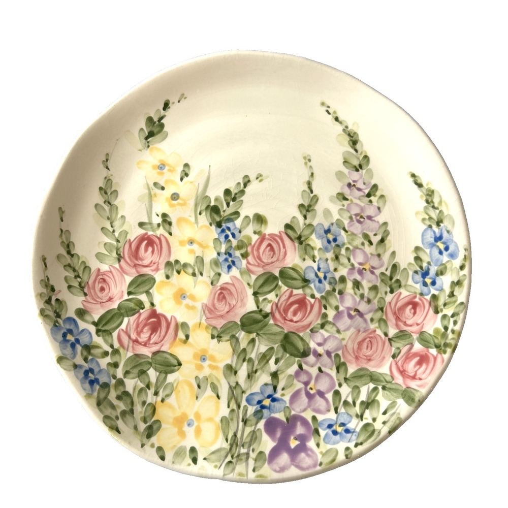 Don Swanson English Garden 8.5" Ceramic Salad Dessert‎ Plate Floral Flowers